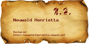Neuwald Henrietta névjegykártya